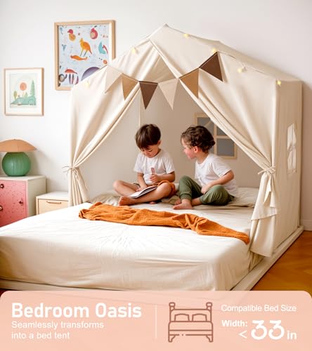 Little Dove Kids Tent, Play Tent with Star Lights, Large Play Tents with 2 Windows, Kids Playhouse Indoor & Outdoor, Rea - Additional View