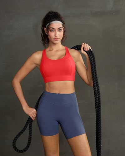 Image of RUNNING GIRL Sports Bra for Women High Support,Strappy Running Supportive High Impact Sports Bras with Sewn in Pads