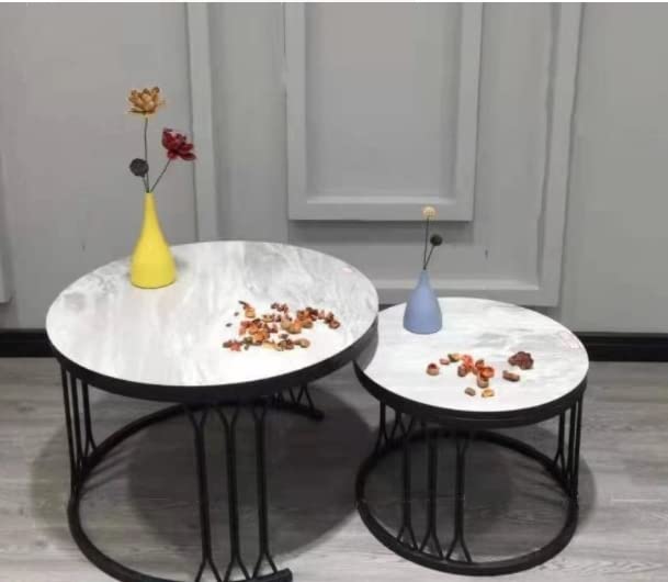 Buy Blue River Modern Nesting Coffee Table, Marble Look Sofa Side Nest