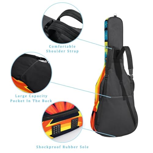 JRHEJTFZ Housse pour guitare acoustique de 1,9 cm d’épaisseur – Imperméable – Durable et élégant – Motif floral, Multicolore 5., 42.9×16.9×4.7 in, Motif imprimé tendance - Les Beatles, Paul McCartney, John Lennon, RIngo Starr, George Harrison JRHEJTFZ Housse pour guitare acoustique de 1,9 cm d'épaisseur - Imperméable - Durable et élégant - Motif floral, Multicolore 5., 42.9x16.9x4.7 in, Motif imprimé tendance – Image 4