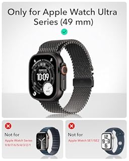 ESR 2er-Set Armorite Panzerglas für Apple Watch Ultra 3/2/1 (2025/2024/2023/2022, 49 mm), Militärischer Schutz, Gehärtetes Glas mit Aluminiumlegierungsrahmen, Kratzfest, Schwarz