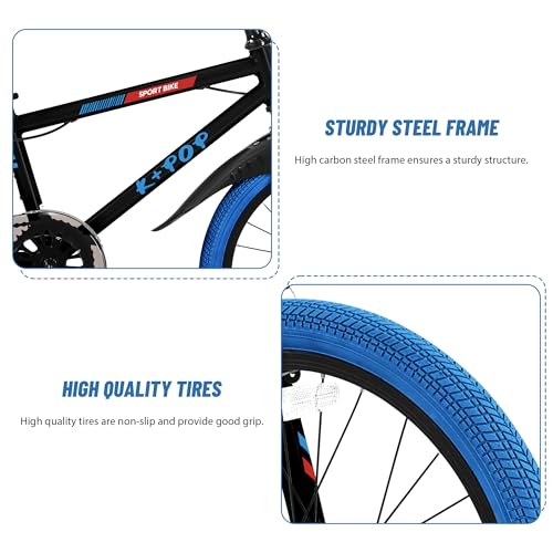 20 Inch Kids Bike BMX Style Bike, Girls Boys Bikes Ages