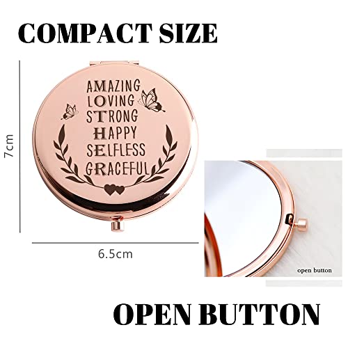 Logmor Mother Gifts From Daughter Son, Mom Travel Compact Mirror, Mini Mirror Fun Gifts For Women Birthday, Idea For Her/Mom/Bonus Mom/Stepmom #TOP2