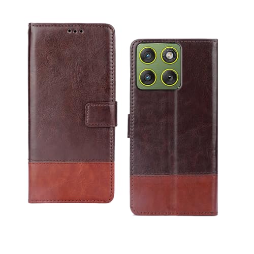 Image of amazon basics Moto Edge 70 5G Flip Cover | Card Pockets Wallet & Stand | Flip Cover for Moto Edge 70 5G (Coffee and Tan)
