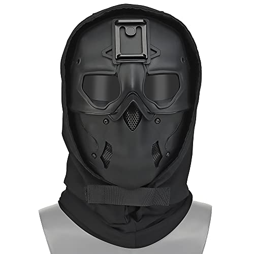 Tenoburian Tactical Airsoft Mask Full Face Protection Wild Mask with NVG Mount for Halloween Cosplay Costume Movie