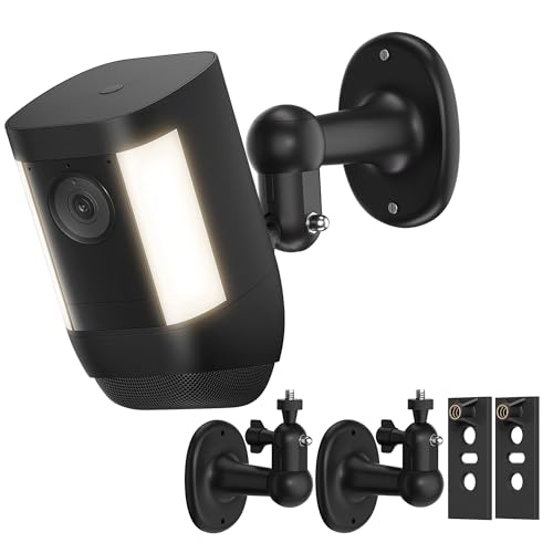Ring Camera Mount 360 Adjustable Wall Mount Bracket Compatible with Ring Spotlight Cam Plus/Pro Battery & Stick Up Cam/Pro Battery Indoor Outdoor Security Camera Holder Black