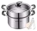 wok 2 2cm Steamer 304 Pot à soupe polyvalent en acier inoxydable double vapeur à vapeur à soupe de cuisson de cuisson à gaz pot universel pot