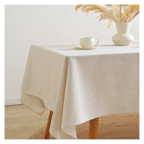 SHENJMAI Mantel de lino de algodón para bodas, fiestas en casa, cenas, banquetes, decoraciones, manteles de tela de lino, manteles de lujo (150 x 220 cm)