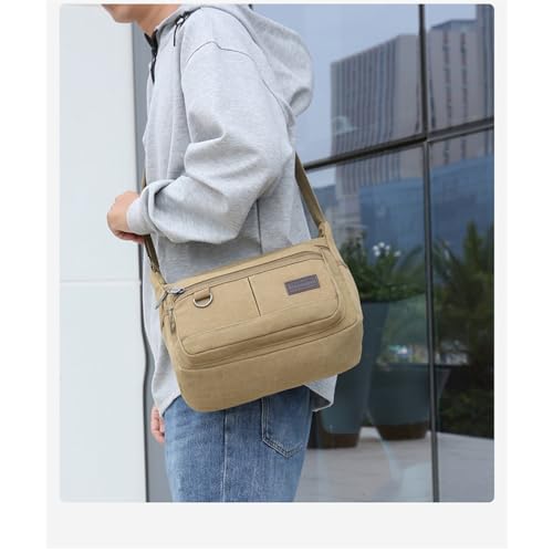 13 "Canvas Crossbody Bag Multi Pocket Outdoor Activity Crossbody Bag Business Travel Messenger Bag Laptop Computer Bag2