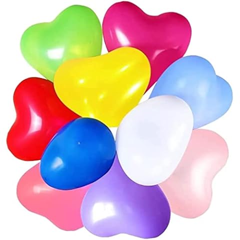 100 10-inch Color Heart shaped balloons 10 Kinds of Rainbow Party Latex Balloons for Valentines Day,Propose Marriage,Wedding Party… Cover