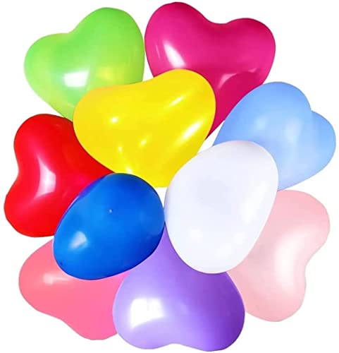 100 10-Inch Color Heart Shaped Balloons 10 Kinds Of Rainbow Party Latex Balloons For Valentines Day,Propose Marriage,Wedding Party… #TOP4