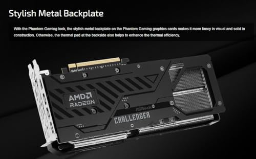 Image of ASRock Radeon RX 9070 XT Challenger 16GB OC Graphics Card - AMD RDNA 4 Architecture, 2970 MHz Boost Clock, 16GB GDDR6, PCIe 5.0, DisplayPort 2.1a, HDMI 2.1b, Triple Fan Cooling 800W