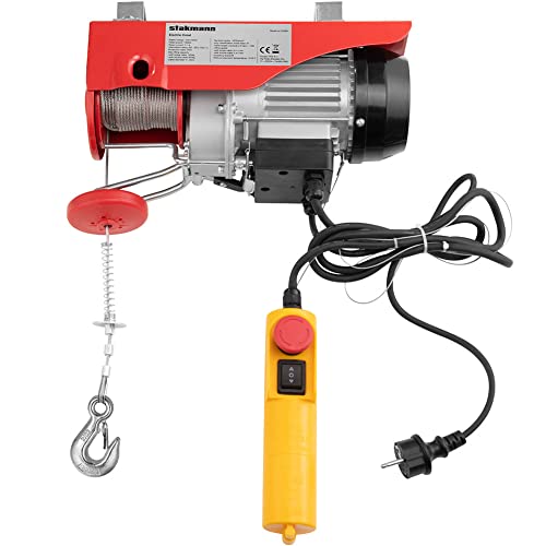 Stakmann Paranco Elettrico 1000W Argano Montacarico Fili Verricello Paranchi Elettrici Sollevatore Carico Sollevamento 220 V Sovraccarico Ascensore Con Telecomando (200Kg/400Kg) - 2