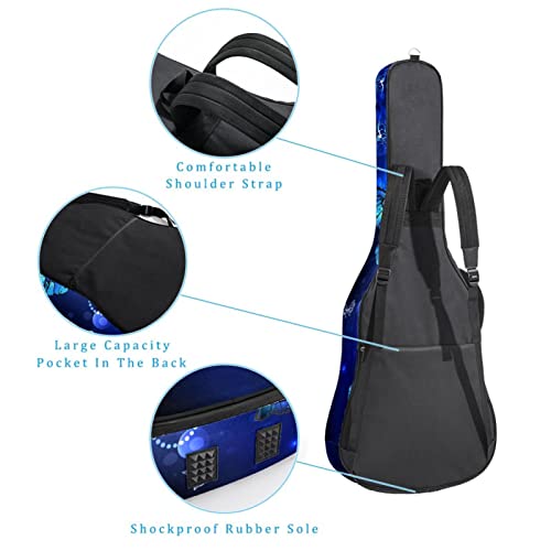 Housse de guitare imperméable Oxford avec bandoulière réglable Motif papillons lumineux Bleu - Les Beatles, Paul McCartney, John Lennon, RIngo Starr, George Harrison Housse de guitare imperméable Oxford avec bandoulière réglable Motif papillons lumineux Bleu – Image 4