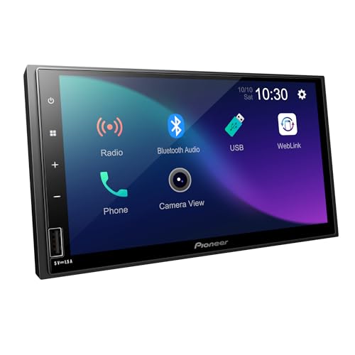 Pioneer DMH-470EX 7” Double-Din Digital Media Receiver Car Stereo - Bluetooth, AUX Input, WebLink, Smartphone Integration, Touchscreen, Rear Camera Input