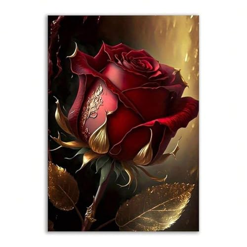 Toile moderne abstraite rose dorée sans cadre 30 x 40 cm