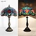 LXHCYOU Tiffany Lamp Stained Glass Table Lamp Bedside Reading Light W12H19 Inches (Tulip Style)