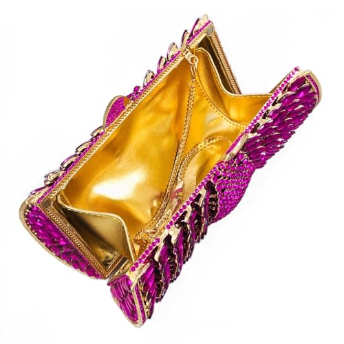 Image of Boutique De FGG Mini Sparkly Crystal Clutch Purse for Women,Evening Bags with Spikes,Wedding Party Rhinestone Clutch Handbag