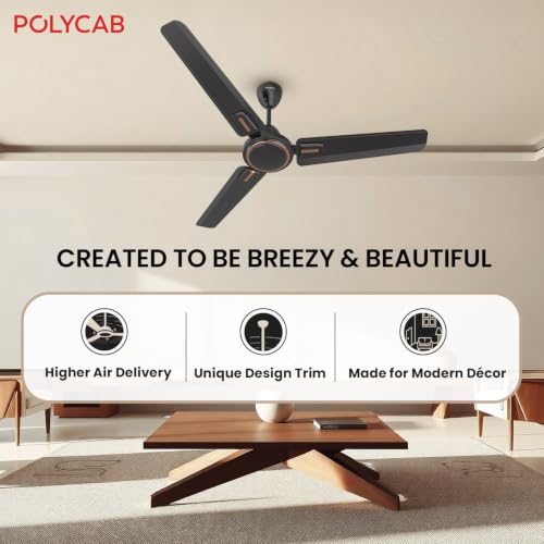 Image of Polycab Superb Plus DLX 1200mm Ceiling Fan, Smoke Brown