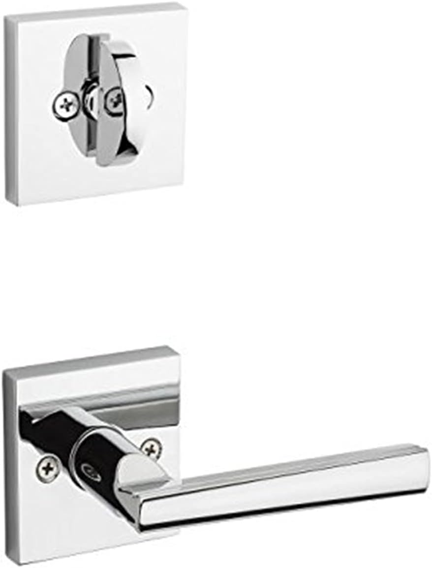 Kwikset 966MRLSQT-26 Montreal Square Interior Single Cylinder Handleset Trim Bright Chrome Finish