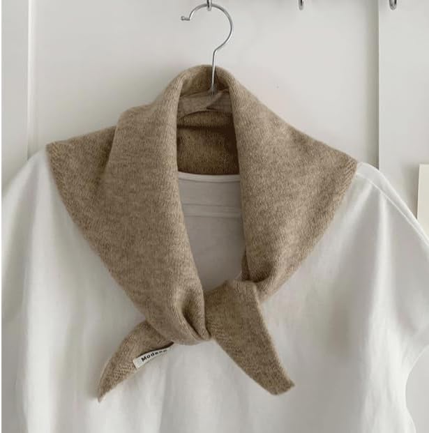 Knitted Triangle Scarf for Women Y2k Head Scarf Downtown Girl Aesthetic Accessories Streetwear Triangle Shawl - Image 3