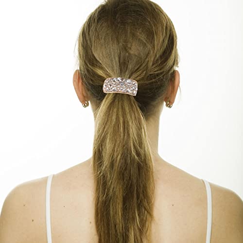 Lurrose Rhinestone Hair Cuff Ponytail Holder Elastic Hair Band Tie Sparkly Diamante Accessory for Women Girls Stylish Punk Styling - Image 2