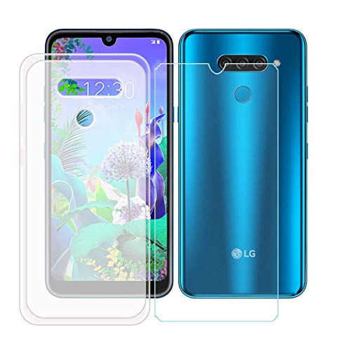 DQG Funda para LG K50 + Vidrio Protector de Pantalla Cristal Templado Film, Translúcido Suave TPU Silicona Cover Carcasa Caso Case para LG K50 (6.26')
