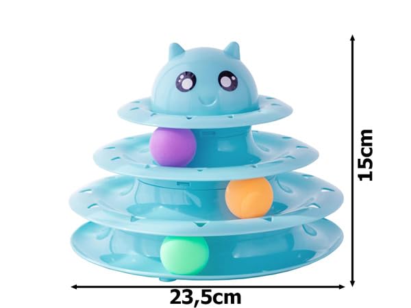Torre Con 3 Palline Per Gatti - Gioco Interattivo Per Stimolare Movimento E Intelligenza
