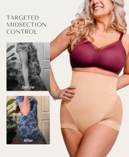 Image of SHAPELLX Women High Waist Tummy Control Slips Shapewear Panties Under Dress