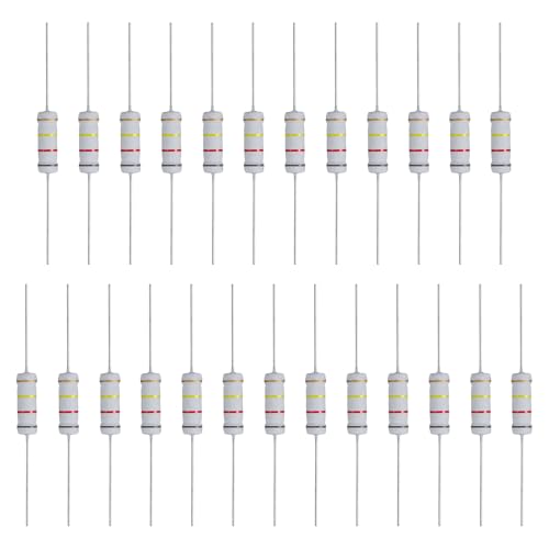 QUARKZMAN 25 Pcs Resistores De 820K Ohm, 3 Watts 5% Tolerancia Resistores De Película De Óxido Metálico Con Terminales Axiales, A Prueba De Llamas Para Proyectoss Electrónicos