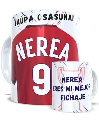 EL DETALLITO Taza Osasuna Personalizada Fútbol Nombre Número Y Dedicatoria Equipaciones 24/25 Cerámica Regalo Original Para Aficionados De Equipos Apta Microondas Té Café | Ya disponible en tu tienda friki favorita! En mundofriki.es!