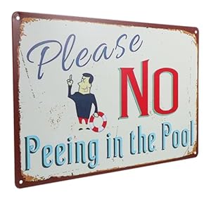 Besportble Humorvolles Pool-Warnschild Vintage-Stil