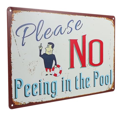 Besportble Humorvolles Pool-Warnschild Vintage-Stil