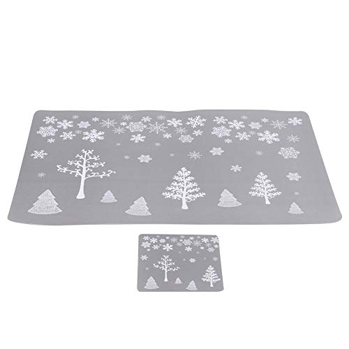 Belissy 12pcs Noël imprimés Boissons Tasse de thé Tapis Coasters Teapot Placement Table Mat Décoration