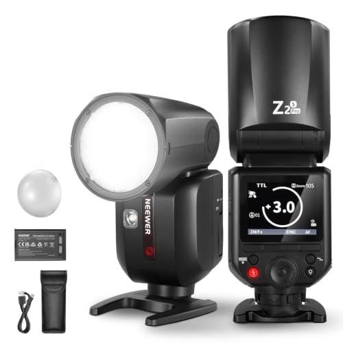 Image of NEEWER Z2PRO-S 2.4G TTL Round Head Flash Speedlite Compatible with Sony Camera, Wireless Compatible with Godox, 76Ws 1 /8000s HSS, Upgraded UI, TTL /M TCM Switch, 3000mAh 600 Full Power Light, Diffuser