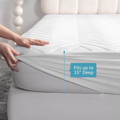 NTBAY Twin Waterproof Mattress Protector, 15 Inch Pocket, White - image 4