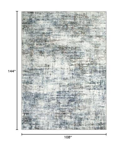 9x12 Area Rugs Washable Rug: Modern Abstract Living Room Rug Soft Anti-Skid Thin Carpet Indoor Floor Non-Shedding Carpets for Bedroom Dining Room Farmhouse Nursery Home Office Blue Multi