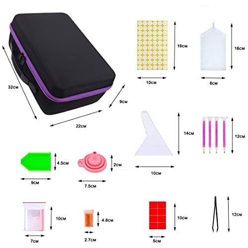 GJIE Diamond Painting Storage Boxes, 120 Slots Bead Storage with 5D Diamond Art Accessories and Tools Kit - Image 4