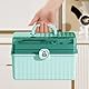 HNCY Medikamentenbox Groß, 3-stöckige Hausapotheke Box mit Transparentem Deckel & Sicherheitsschnalle, Tragbare Medizinbox für Zuhause, Reisen, Erste-Hilfe-Kasten, Feuchtigkeitsdicht (Blau)