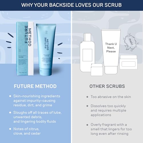 Body Scrub Exfoliating Cleanser - Butt Scrub with Hyaluronic Acid, Jojoba Oil, & Vitamin C - Clarifying & Hydrating Butt Exfoliator, 3.04 oz (Pack of 1)