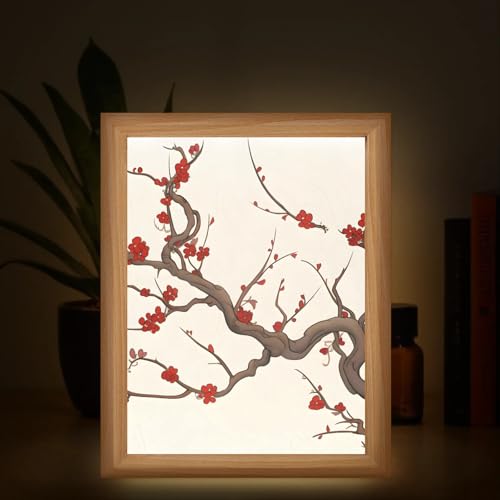 Light Up Painting, Abstract Tree Wall Art Picture Light Watercolor Tree Light Up Desktop Art Decor, 10 Brightness, USB Powered, 3 Lighting Modes, Anxiety Relief Gift for Bedroom Home - Without Frame