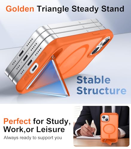 Image of Magnetic Compatible with iPhone 14 Case /iPhone 13 Case,[Built-in Invisible Kickstand][Compatible with MagSafe][Military Grade Shockproof] Slim Translucent Matte Phone Case for iPhone 14 /13 6.1 inch