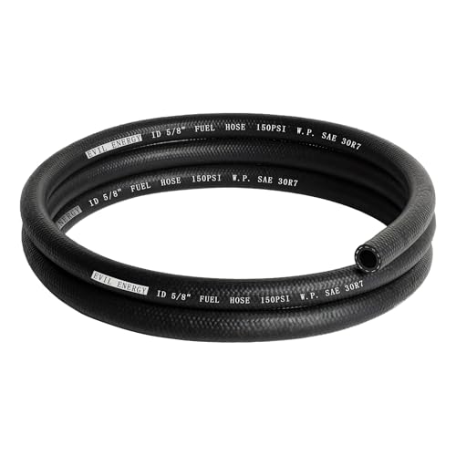 EVIL ENERGY 5/8 Fuel Hose Line Push Lock NBR Rubber SAE 30R7 5FT 150PSI