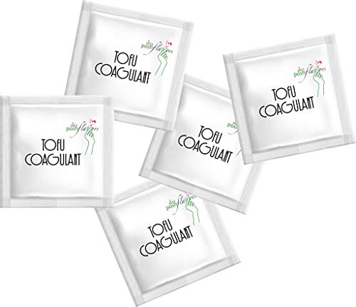 Image of Alla's Posh Flavors Nigari Tofu Coagulant (Magnesium Chloride), Premium Food Grade Natural Seawater Flakes for Homemade Firm Tofu, Makes Up to 3kg, Instructions Included, 5 Individual Sachets, Each for 2 Litres of Soy Milk, 25 Grams