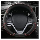 QFJFBGGH Volant Voiture Couvre Housse Volant Cuir Microfibre pour BMW E90 320i 325i 330i 335i E87 120i 130i 120d Accessoires D'intérieur Caches Volant(Rouge)