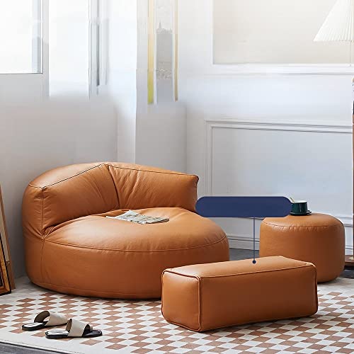 Ensemble de poufs en similicuir avec rembourrage pour chambre à coucher, salon, jardin, couleur...