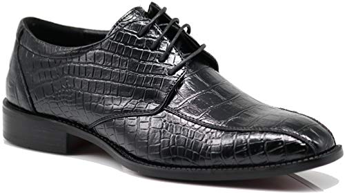 Image of Gator3N Men's Alligator Crocodile Print Oxfords Fashion Lace Up Dress Shoes