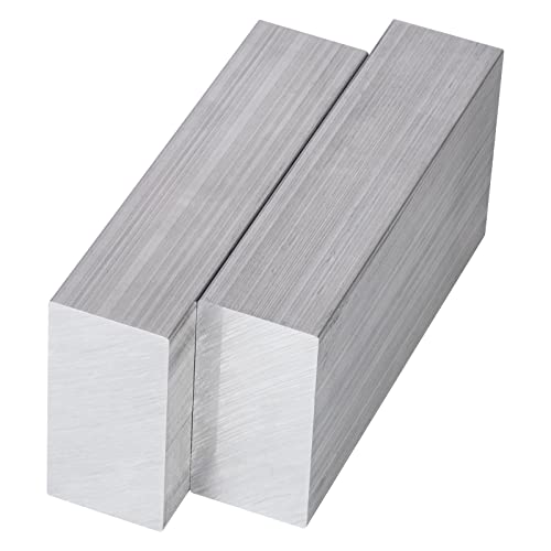 Image of 2 Pieces of 1 inchX2 inchSquare Aluminum BAR 4 inch Long +0 /-.05 inch 6061 General Purpose Plate,Solid New Mill Stock (2)