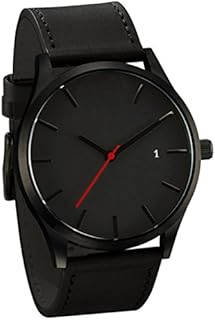 cinnamou Herrenuhren - Business Quarz Uhr - Leahter Analog Quarzuhr Männer Business Kleid Armbanduhr Herren Wasserdichte Sportuhr (A)