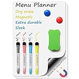 Purpledi 2 Piezas Pizarra Blanca Magnetica Nevera, Pizarra Magnética de Borrado Seco para Nevera, Pizarra Magnética de Tamaño A4, 21 x 30 cm con Rotuladores y Borrador para Hogar Oficina